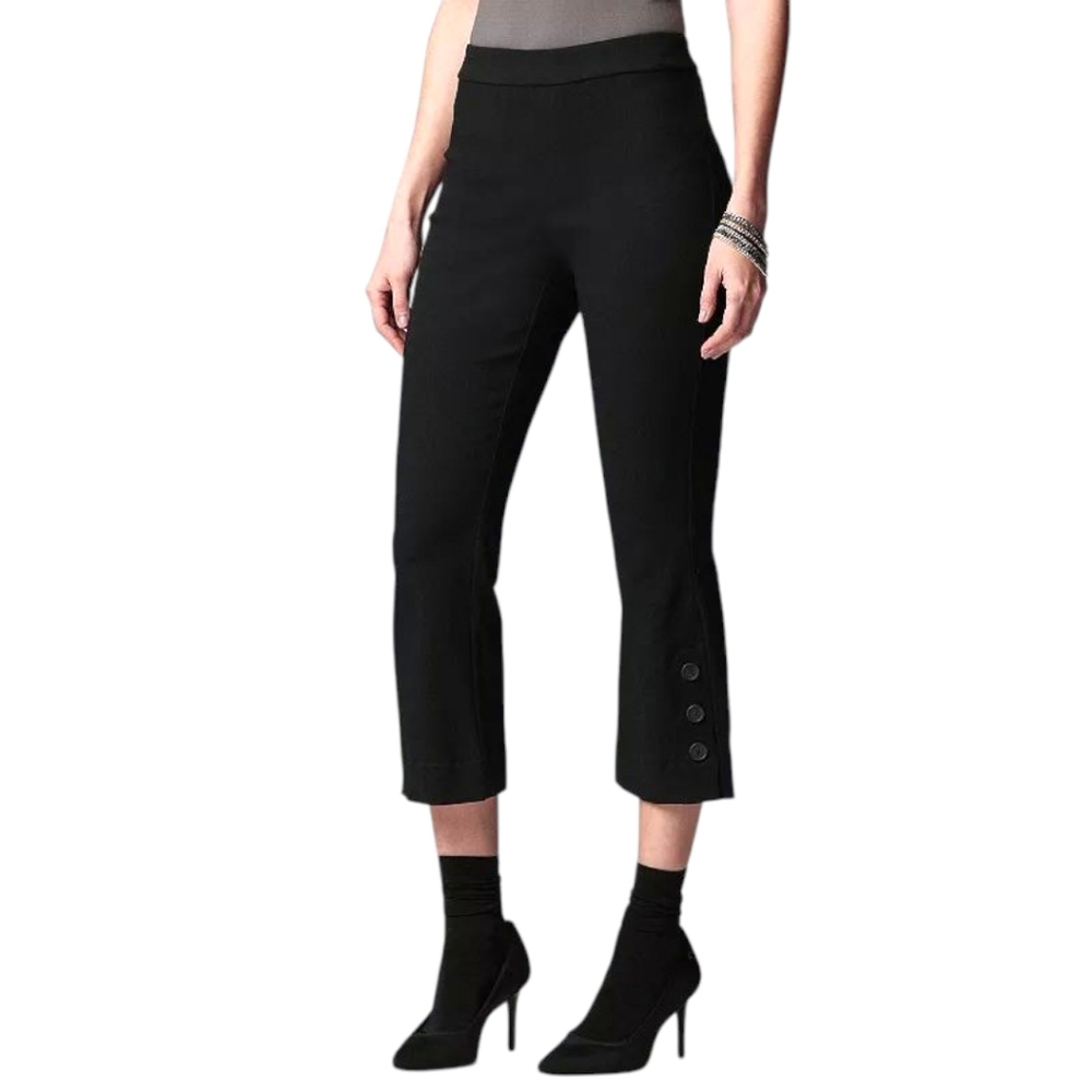 Simply Vera Vera Wang Cropped Flare Black Pants | Size S